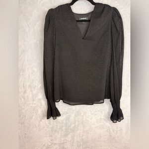 Express Black Textured Blouse